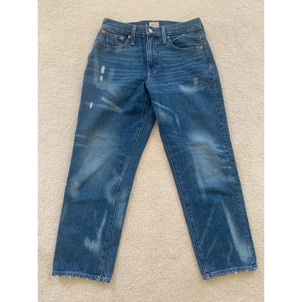 J CREW‎ Jeans Sz 27 Slouchy Boyfriend High Rise Medium Wash 100% Cotton AX104